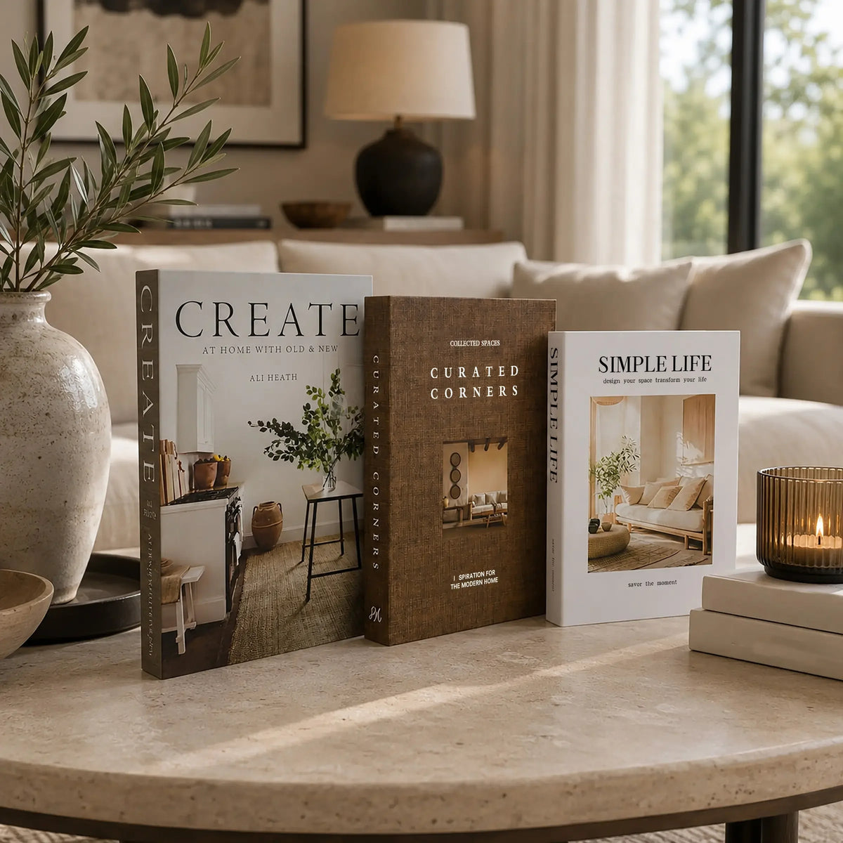 3-Piece Decorative Faux Book Set, Faux Books for Coffee Table, Living Room Accessories, Bookshelf Decor, Creative Home Decor, Luxury Faux Books for Holiday Decoration